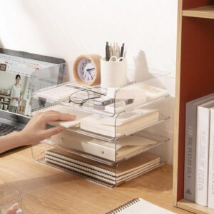 Transparent Desktop File Tray Organizer